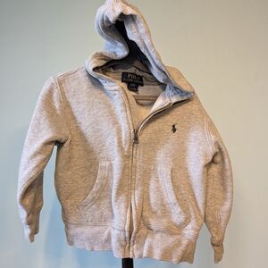 Polo by Ralph Lauren Light Gray Kids Zip-Up Hoodie
